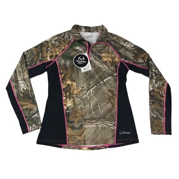 Gander Mountain Womens Ultra-Form Base Lightweight 1/4 zip Real Tree Small NWT - Picture 1 of 8